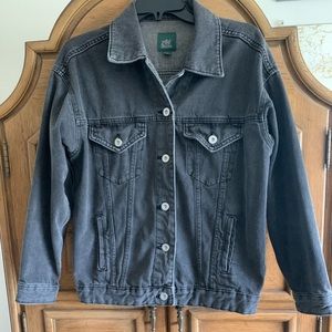 Black washed oversized jean jacket